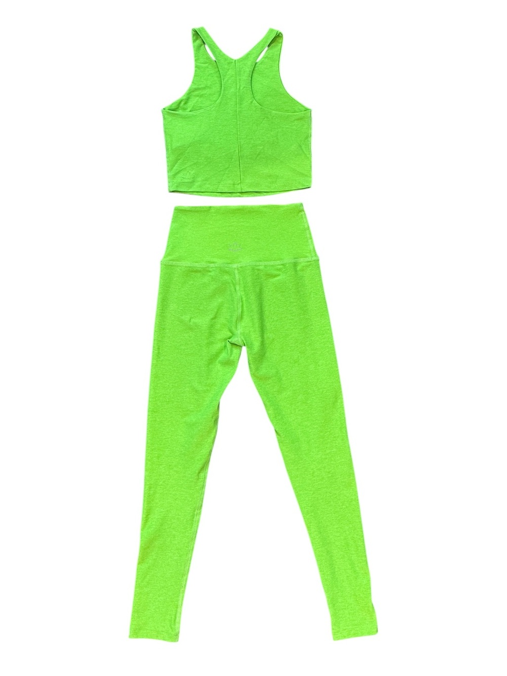 Beyond Yoga Spacedye Tank/Legging 2-Piece Set Limeade Heather Neon Green XS $173 - Picture 3 of 10